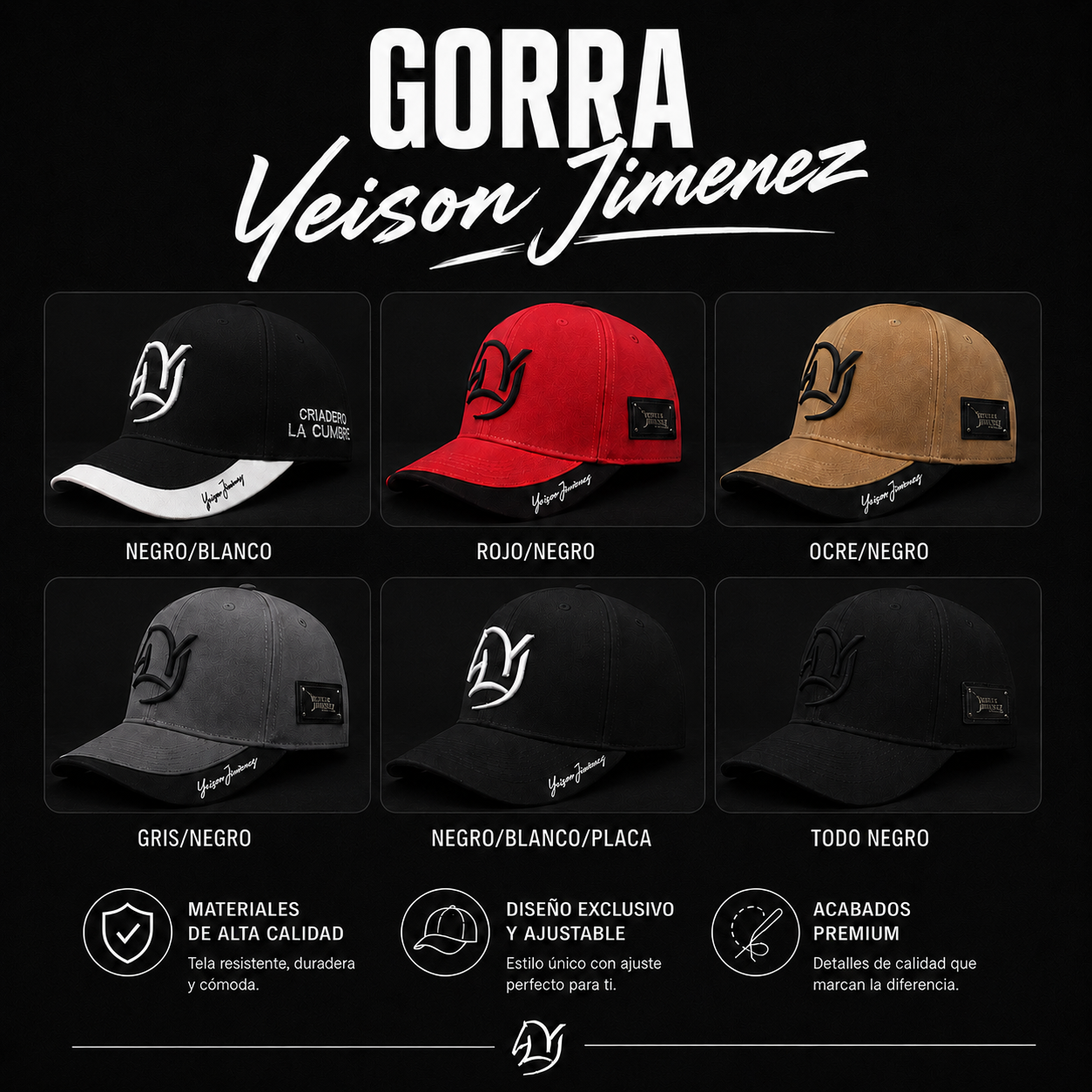 Gorra Yeison Jiménez Con El Corazón🐴-Llévala Puesta En Tu Nuevo Oufit