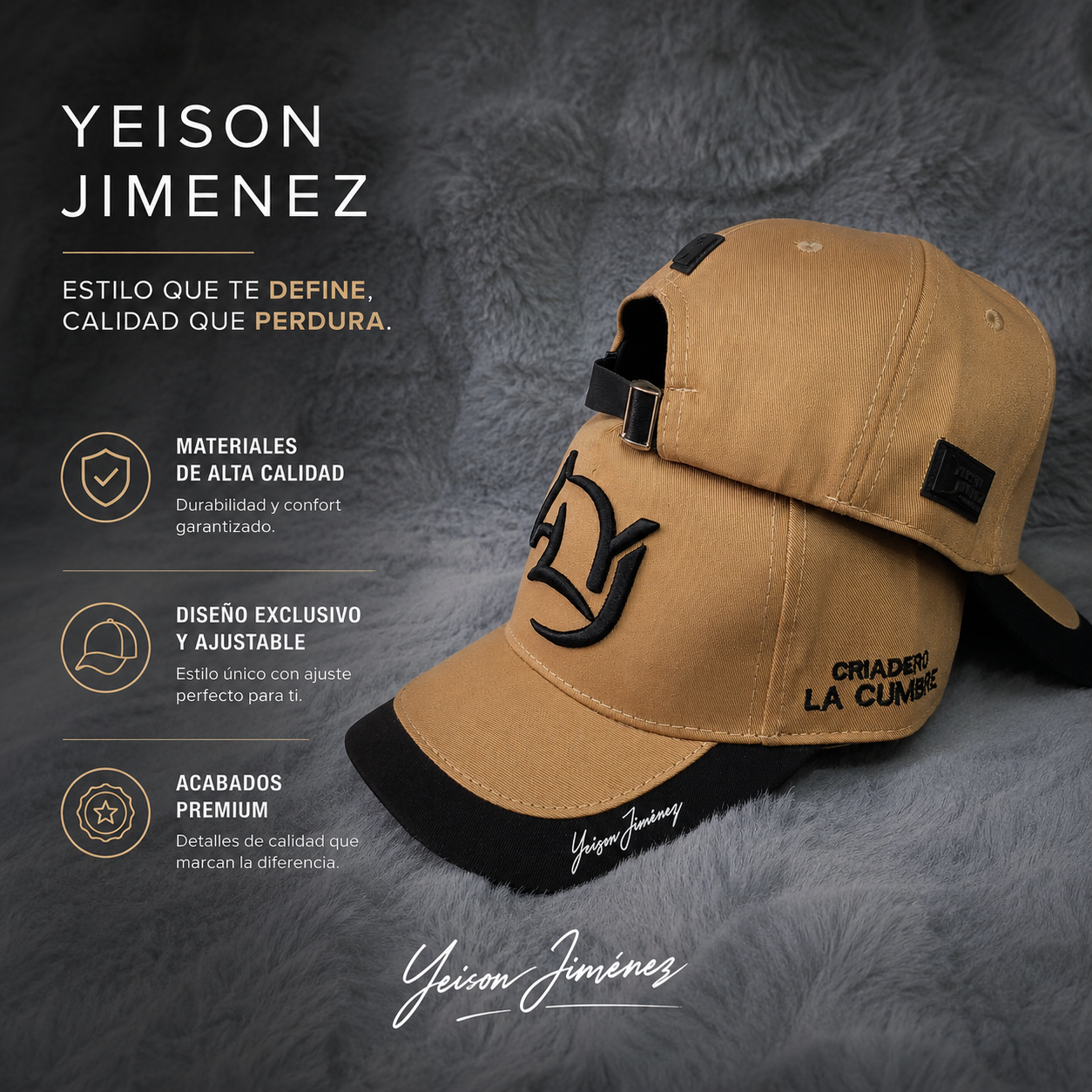 Gorra Yeison Jiménez Con El Corazón🐴-Llévala Puesta En Tu Nuevo Oufit