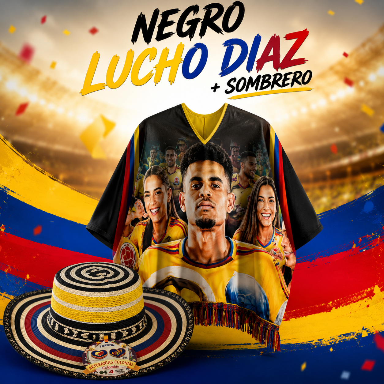 ⚽GRAN COMBO PONCHO+SOMBRERO COLOMBIA 2026