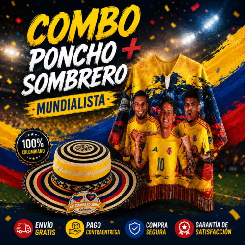 ⚽GRAN COMBO PONCHO+SOMBRERO COLOMBIA 2026